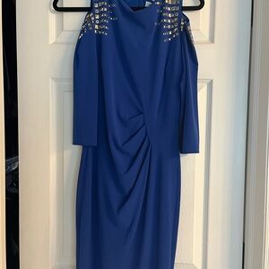 Cold-shoulder dress.